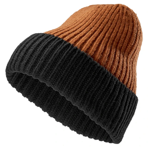 Nouveaux bonnets unisexes tendance, épais, chauds et élégants, à deux tons, côtelés, de qualité supérieure, pour les occasions décontractées et le sport. - Product Image 1