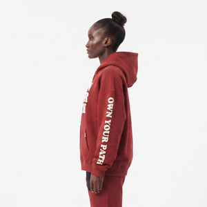 Sudadera con capucha para mujer, con cremallera, estampado frontal con logo, estilo oversize, 100% algodón polar, informal, para invierno, estilo urbano. - Product Image 3