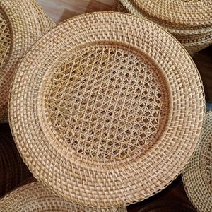 Handmade Rattan Placemat <b>Round</b> Woven <b>Table</b> <b>Mat</b> Natural Boho Dining <b>Table</b> Decor for Home Restaurant Use - Product Image 5
