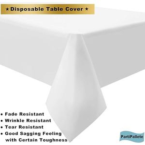 Set di 3 Tovaglie Monouso Premium in PEVA 137 x 274 cm, Tovaglia Bianca Premium Usa e Getta per Feste - Product Image 2