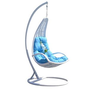 Premium Modern PE Rattan Hanging <b>Swing</b> Chair Waterproof Cushion Customized Logo Outdoor Balcony <b>Patio</b> Garden Furniture Seat 1 - Product Image 1
