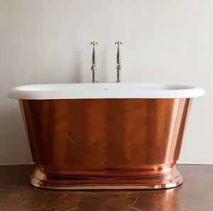Bañera de Cobre Independiente, Clásica, Rectangular, Ecológica y Duradera para Spa en Casa - Artesanía India - Product Image 3
