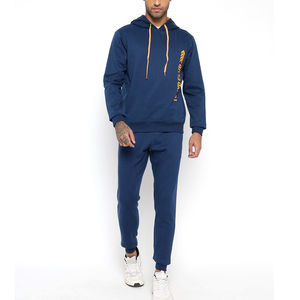 Survêtements décontractés pour hommes avec logo personnalisé, à capuche, en coton 100%, séchage rapide, respirants, vêtements de sport pour la salle de sport, ensemble deux pièces, OEM - Product Image 1