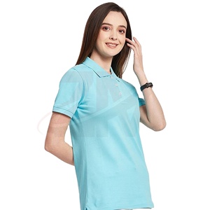 เสื้อโปโลแขนสั้นผู้หญิง ผ้าฝ้ายปิเก้ 100% เนื้อผ้าถักแบบมีเท็กซ์เจอร์ ซักแบบไบโอ นุ่ม ไม่เป็นขุย ระบายอากาศได้ดี เสื้อโปโลลำลองแบบสมาร์ท - Product Image 1