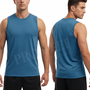 เสื้อกล้ามกีฬาผ้าโพลีเอสเตอร์ตาข่ายขายส่ง แห้งเร็ว สำหรับออกกำลังกาย ฟิตเนส เทรนนิ่ง ซัมเมอร์ วอร์คเอาท์ รับสกรีนโลโก้ - Product Image 3
