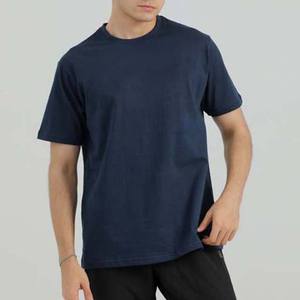 T-shirt à manches courtes pour homme, bleu marine, col rond, coupe ample, jersey 100% coton, imprimé décontracté - Product Image 5