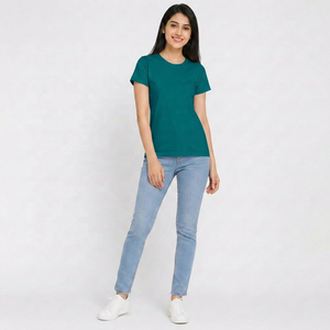 เสื้อยืดผู้หญิงขายส่ง ระบายอากาศดี ใส่สบายช่วงฤดูร้อน แขนสั้น คอกลม สกรีนโลโก้ตามสั่ง พิมพ์ลายดิจิตอล ผ้าฝ้ายเจอร์ซีย์ 100% คุณภาพสูง - Product Image 3