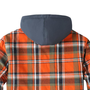Sweat à capuche en flanelle à carreaux pour homme, fermeture éclair, décontracté, chaud pour l'hiver, à bas prix - Product Image 4