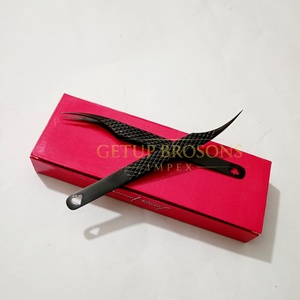 Pinzas para Pestañas Personalizadas Dolphin, Acero Inoxidable con Recubrimiento de Plasma Negro, Punta Lisa/de Fibra, 10 mm, 90 Grados, Herramientas de Precisión para Pestañas - Product Image 6