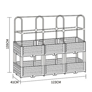 แปลงปลูกต้นไม้แบบยกพื้นพร้อมขายึดและล้อสำหรับปลูก - Product Image 1
