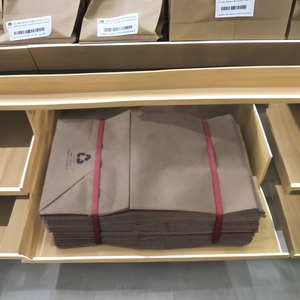 Venta caliente bolsa de comestibles bolsa de papel con mango trenzado suministro al por mayor - Product Image 1