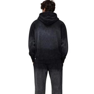 <b>Men</b> Fleece Pullover Hoodie Tracksuit Set <b>Cuffed</b> Jogger <b>Trousers</b> Relaxed Fit Casual Winter Two Piece Lounge Outfit - Product Image 2