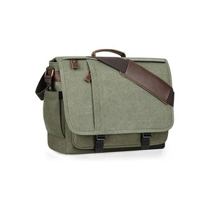 Sacoche minimaliste noire en nylon pour ordinateur portable avec fermeture éclair, poignée et bandoulière pour les voyages d'affaires - Product Image 5