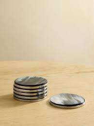 Sous-verres en corne de buffle finis pour boissons chaudes, pour la maison et les restaurants, polis, fabriqués en Inde par Taqi Crafts. - Product Image 3