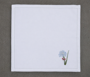 Servilleta de lino bordada con flores de tulipán, textura suave y elegante, ideal para mesa de té, decoración de bodas y comidas de gala. - Product Image 4