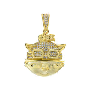 จี้ตัวละครฮิปฮอป925อนิเมะใหม่ประดับเพชรโมอิสเงินแท้จี้ตัวการ์ตูน - Product Image 1