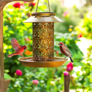 Hollow Pattern Metal Hanging <b>Bird</b> Feeder for Outdoor Garden Yard Decoration Vintage Wild <b>Bird</b> <b>Seed</b> Tray Feeder Station - Product Image 2