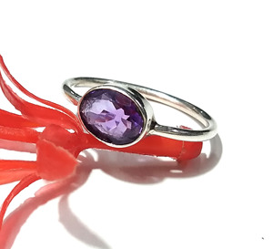 Natural Amethyst Gemstone Ring, Solid 925 Sterling Silver Rings: Handmade Statement Ring For Men & Women - Product Image 3