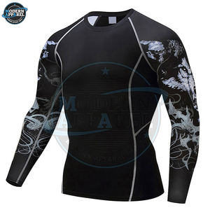 Personaliza Tu Propio Logotipo, Camiseta de Compresión Sublimada de Manga Larga, Rashguard de MMA, Rashguard de BJJ, para Hombre - Product Image 2