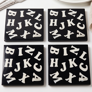 Posavasos con incrustaciones de resina Alphabets, decoración costera con temática de playa para la decoración de la Mesa de su hogar y accesorios> Tapetes y almohadillas - Product Image 6