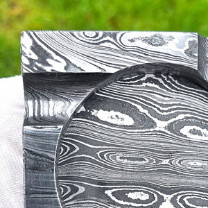 Cendrier de luxe en acier Damas fait main, motif unique, cendrier en métal pour cigarettes et cigares, décoration de bureau et de maison - Product Image 5