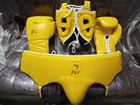 Set de Guantes de Boxeo Fly Superlace, Personalizados, de Cuero Genuino, Alta Calidad, Transpirables, Antideslizantes, con Protección Facial y para la Cabeza
