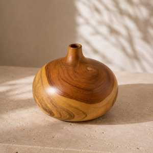 Jarrón de Madera de la Mejor Calidad con Acabado Natural Hecho a Mano para Flores Artificiales, Decoración Rústica del Hogar y Suministro al por Mayor para Exportación - Product Image 1