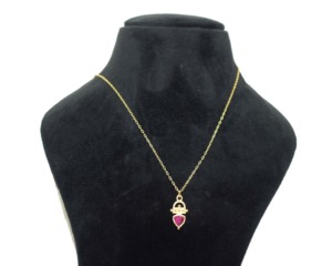 Handcrafted Vintage Christian Children's 925 Sterling <b>Silver</b> & 18K Gold Plated Ruby Party <b>Charm</b> Pendant - Product Image 2