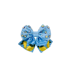 Lazo para el pelo con cuentas de limón de verano - Estilo europeo americano, hecho a mano con cuentas de semillas de algodón, duradero, ecológico, accesorio para mujer y niños - Product Image 1