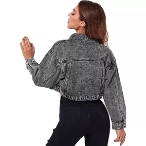 <b>Denim</b> <b>Jacket</b> with Embroidered Logo OEM ODM Service New Design Best Selling Custom Women <b>Denim</b> <b>Jacket</b> Premium Quality Casual - Product Image 2