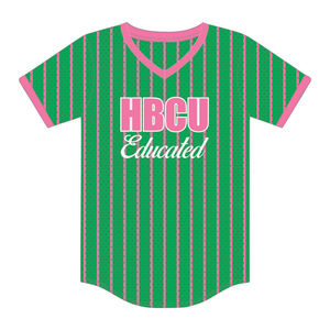 Maillot de baseball vert en chenille brodé pour sororité grecque Divine Nine, fabriqué par des étudiants des HBCU, service OEM - Product Image 2