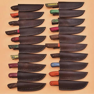 Lot de 20 couteaux Skinner en acier Damas faits à la main – Manche en bois et étui en cuir assortis, cadeau pour lui - Product Image 4