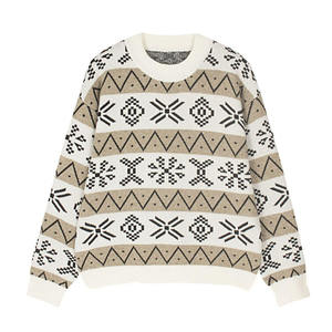 Men's Winter <b>Pullover</b> <b>Sweater</b> Thickened Fleece Warm Round Neck Long Sleeve Anti-Wrinkle Front Logo-Woven Winter Apparel - Product Image 2