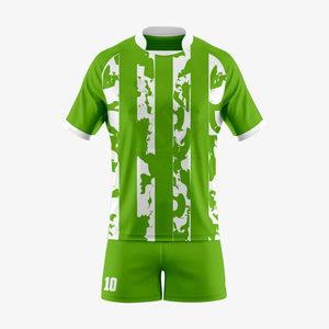 ชุดเสื้อฟุตบอลลายทางสีเขียว แขนสั้น สำหรับผู้ชาย ผ้าโพลีเอสเตอร์ระบายอากาศดี ชุดทีมฟุตบอล ชุดกีฬาสำหรับผู้ใหญ่ - Product Image 3