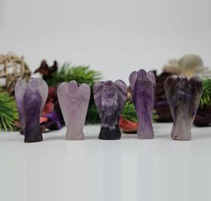 Chakralume - Figura de Ángel Tallada a Mano en Cristal de Amatista Natural, Piedra Preciosa Curativa, Meditación, Reiki, Energía de Chakra, Decoración Espiritual - Product Image 4