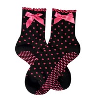Calcetines de Yoga con Volantes de Alta Calidad, Logotipo Personalizado, Antideslizantes para Danza y Pilates, Diseño Lindo con Lazo, Nueva Llegada