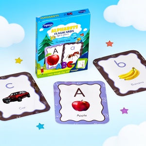 Toysaga Guji Alphabets, tarjetas didácticas a todo color, tarjeta azul laminada, 30 tarjetas, esquinas onduladas, juguete educativo para niños de 2 a 4 años - Product Image 5