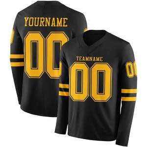 Camiseta de Fútbol Personalizada para Hombre, Spandex/Poliéster Transpirable, Cuello en V, Tirantes en T, Manga Larga, Patrón 3D, Nombre del Equipo, Logotipo y Posiciones Personalizados - Product Image 1
