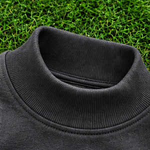 เสื้อสเวตเชิ้ตคอเต่าแบบยูนิเซ็กซ์ ผ้าฝ้าย/ผ้าฟลีซอย่างยั่งยืน ปรับแต่งได้ สีดำชาร์โคล แขนยาว - Product Image 6