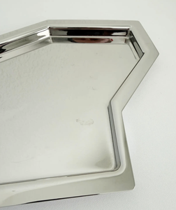 Bandeja de Servir Contemporánea de Acero Inoxidable, Bandeja de Exhibición Geométrica de Metal para Mesa de Comedor, Mesa de Centro y Decoración - Product Image 4