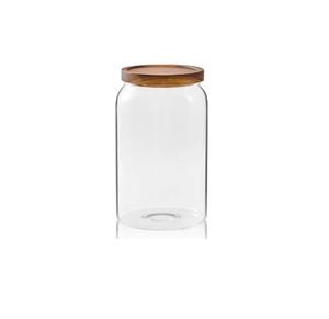 Frasco de Vidrio con Tapa de Madera, Recipiente Hermético de Boca Ancha para Almacenar Alimentos, Café, Azúcar, Té, Galletas, Dulces, Ensaladas - Product Image 5