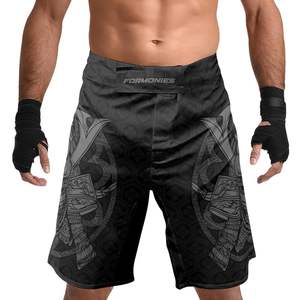 Men MMA Shorts Panel Print <b>Elastic</b> Waist Gym Training Kickboxing Lightweight Quick Dry Colorful Top top mens mma martial arts - Product Image 5