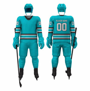 Jersey de Hockey sobre Hielo para Hombre, Diseño Sublimado a Rayas, Absorbente de Humedad, Manga Larga, Cuello en V, Corte Regular, Uniforme para Adultos - Product Image 4