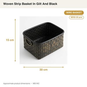Handmade 30 cm Iron Wire <b>Basket</b> Black and Gilt Real Weave Woven Strip for Home Decor Hotels Weddings As a <b>Table</b> <b>Basket</b> - Product Image 4