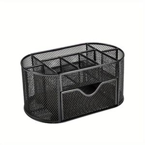 Organisateur de bureau en maille noire basique 9,25 x 4,53 x 3,94 pouces, élégant pour bureau et tiroirs - Product Image 3