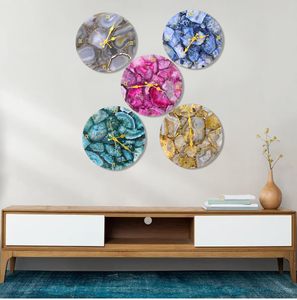 Natural Agate Stone Wall <b>Clock</b> Handcrafted Luxury Wall Décor with Prosperity Positive Energy Vibes - Product Image 6