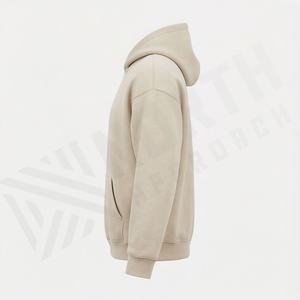 Sweat-shirt à capuche surdimensionné en molleton de coton avec broderie personnalisée pour commandes de merchandising de marque, coupe douce, couleur personnalisable - Product Image 3