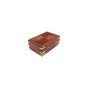 Handcrafted Sheesham <b>Wooden</b> Jewelry Box Wholesale Vintage Hand Carved Trinket Box With Decorative Brass Inlay Luxury Gift Box - Product Image 1