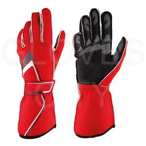 Guantes de Carreras de Motocicleta y Karting Profesionales Personalizados para Hombre y Mujer, Color Naranja, Forro Blanco, Agarre de Silicona Antideslizante, Transpirables - Product Image 1
