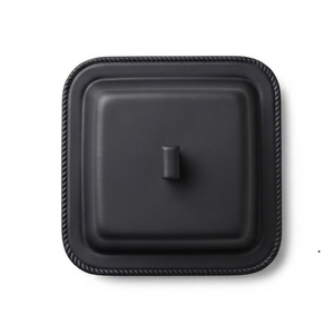 Beurrier en aluminium noir mat avec couvercle, design minimaliste, hermétique, pour la cuisine, couleur unie - Product Image 3
